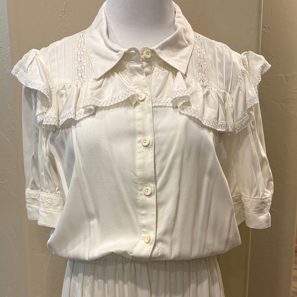 Double D Ranch Cream Ruffled Midi Dress